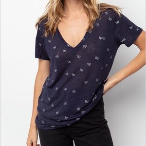 Rails Cara tee navy blue w white butterflies